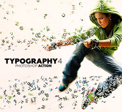 极品PS动作－文本抽离(含高清视频教程)：Typography 4 Photoshop Action